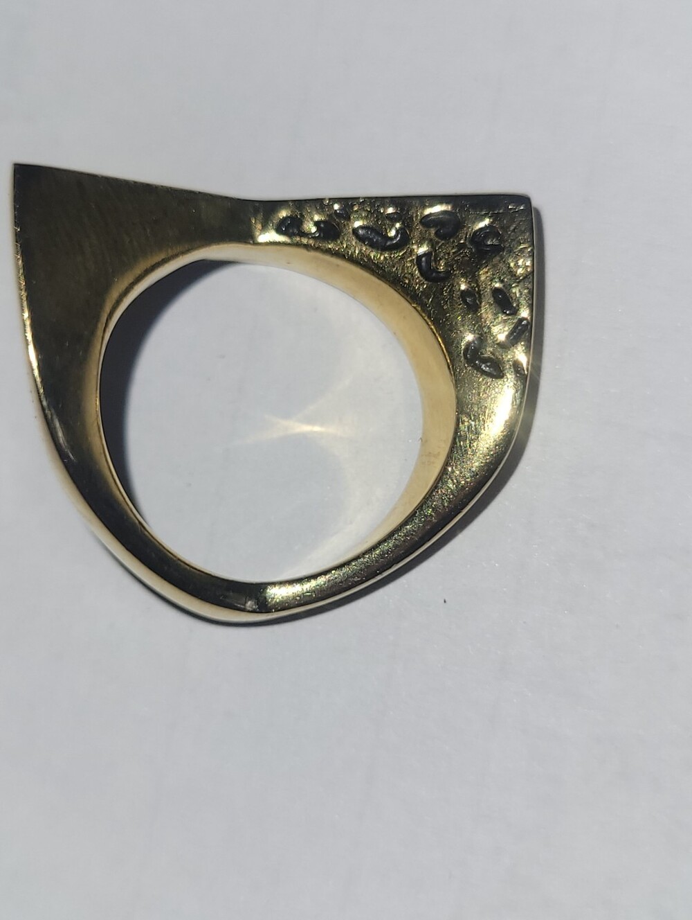 Modern Sculptural Gold Tone Statement Ring